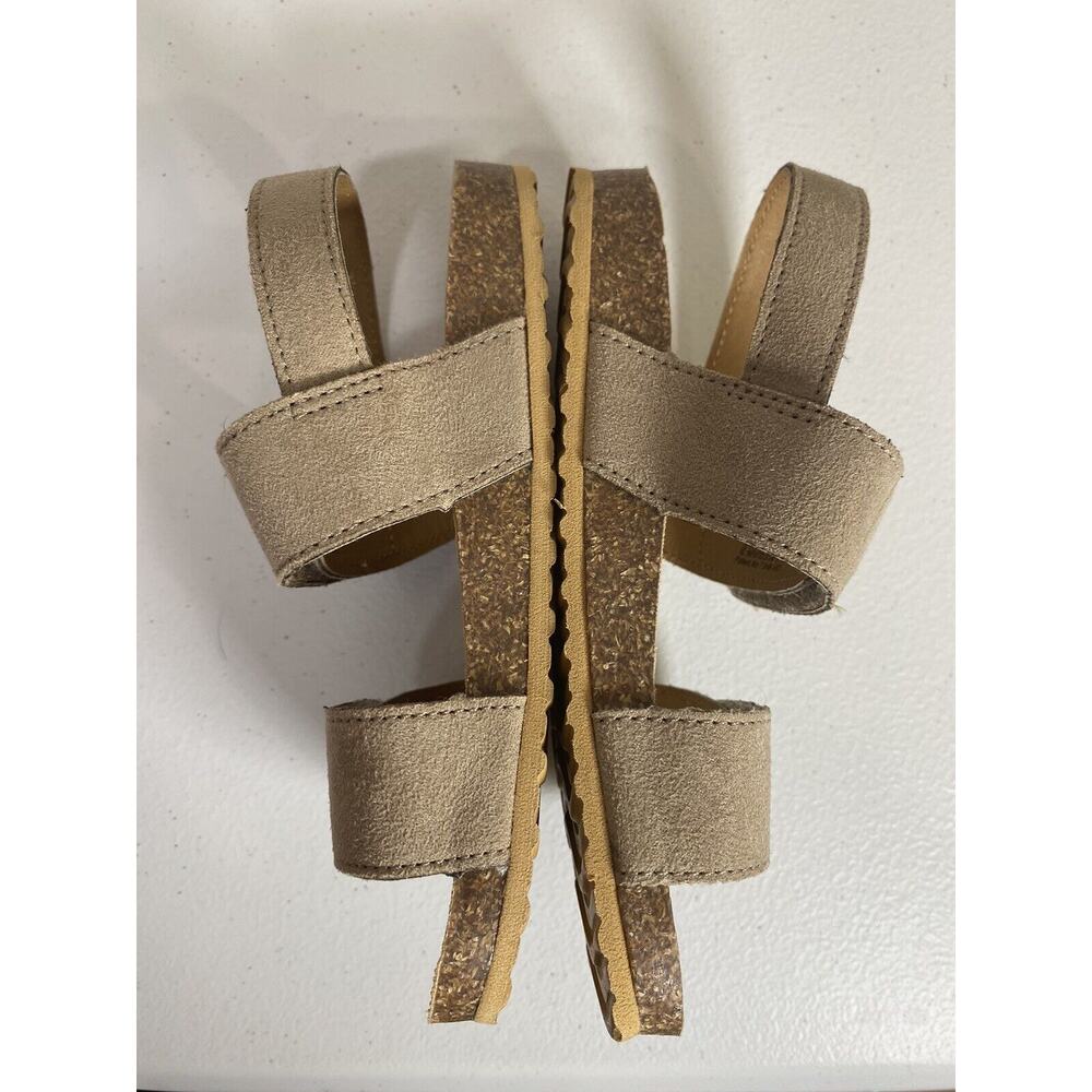 Max + Jake Sandals Girls Size 10M Felix Flats Tan Suede Adjustable Hook Loop EUC - Picture 5 of 8